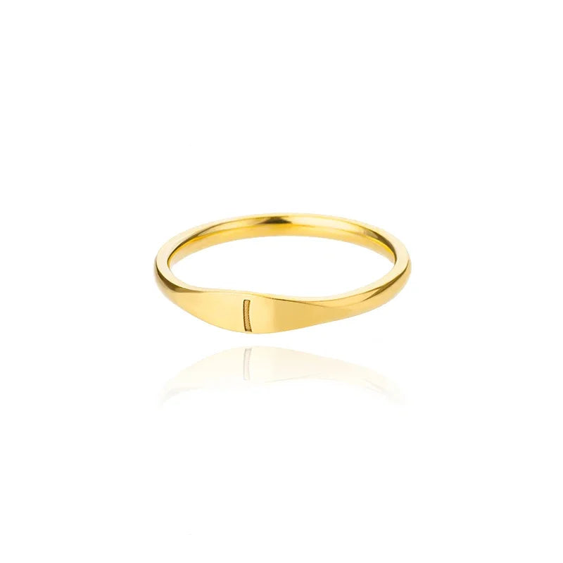 Gold Initial Signet Ring