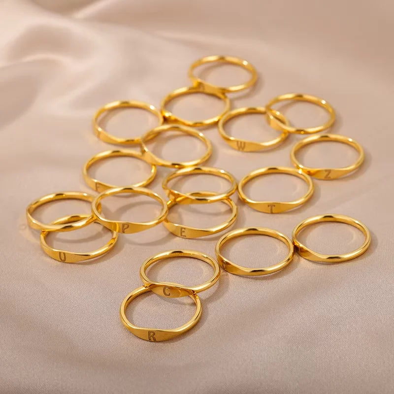 Gold Initial Signet Ring