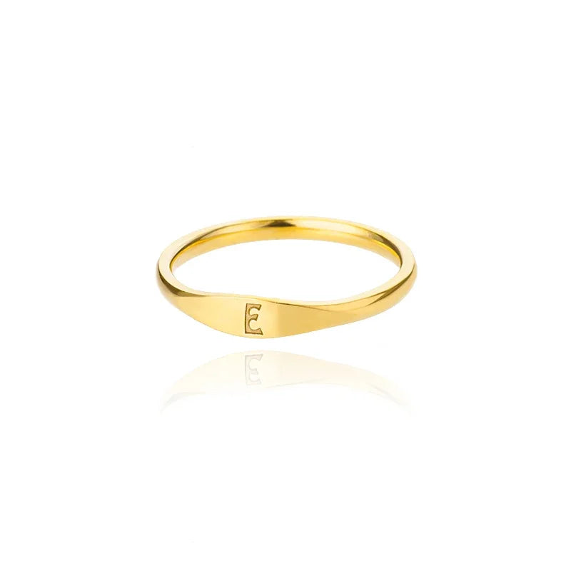 Gold Initial Signet Ring