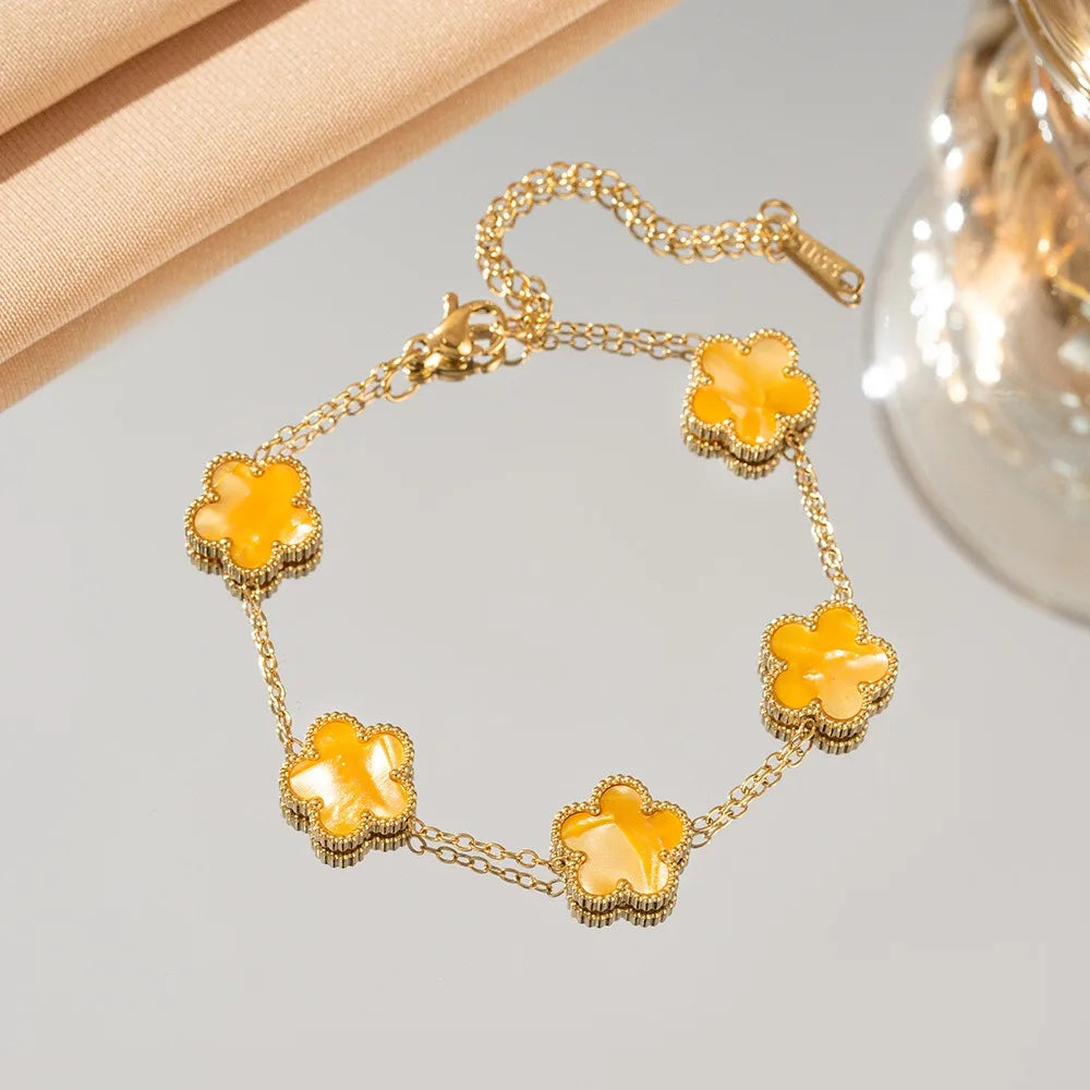 Five-Leaf Flower Bracelet