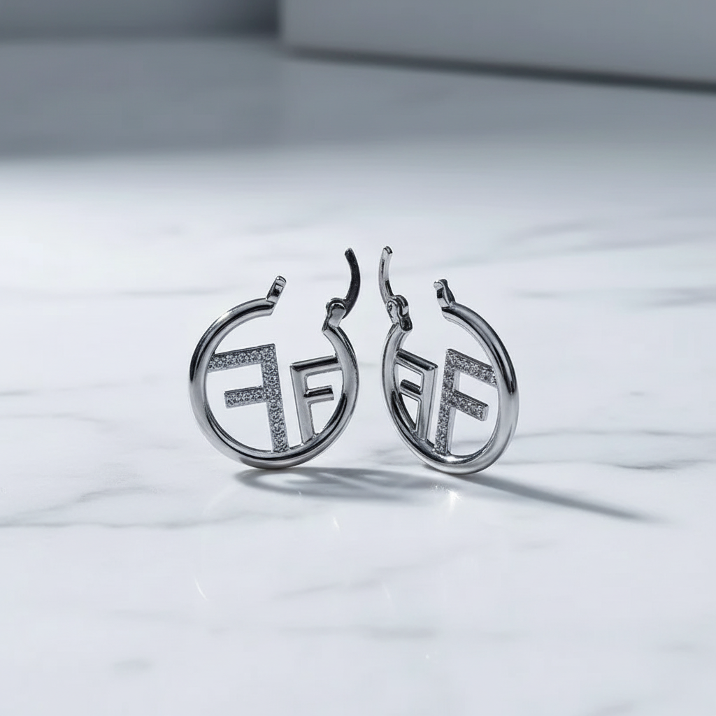 Firenze Earrings Silver - Marble